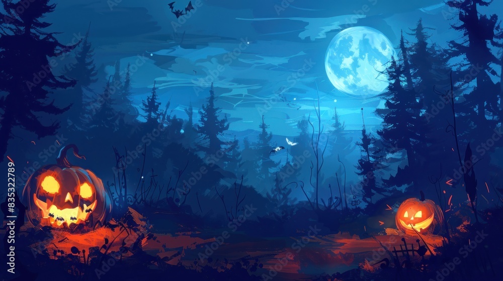 Outdoor Halloween background with a pumpkin. Outdoor Halloween background with a pumpkin.