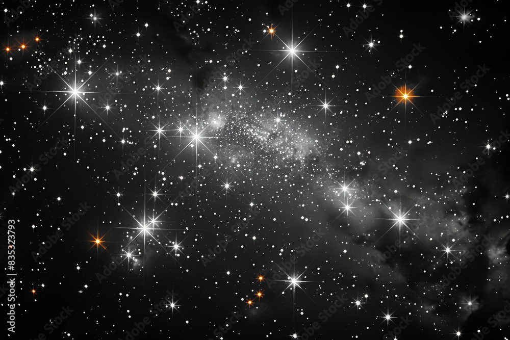 Fototapeta premium A vast expanse of twinkling stars spread across the night sky, painting a canvas of cosmic beauty. Concept of celestial wonders. Generative Ai.