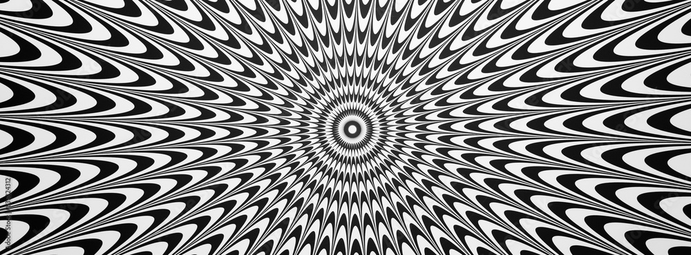 Optical illusion horizontal background. Abstract curves, geometric effect.