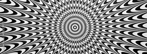 Obraz na płótnie Optical illusion horizontal background. Abstract curves, geometric effect. w salonie