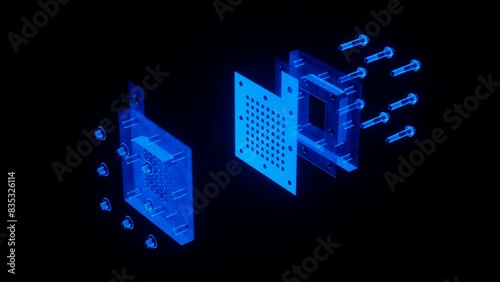 Holographic Hydrogen Fuel Cell Exploded View