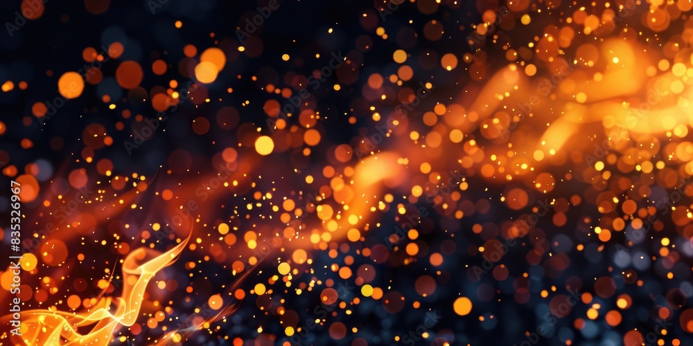 Glowing embers of warm tones flickering against a dark backdrop, creating a cozy and festive abstract celebration texture background reminiscent of a crackling fire. Glowing embers of warm tones flickering against a dark backdrop, creating a cozy and festive abstract celebration texture background reminiscent of a crackling fire.