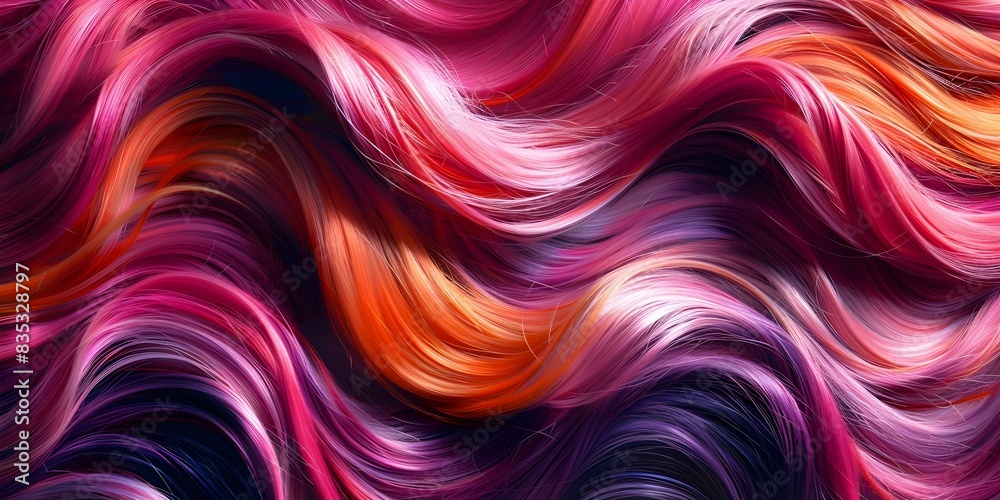 Close-up shot of a vibrant abstract background with freshly dyed hair, perfect for salon advertising. Concept Salon Advertising, Freshly Dyed Hair, Abstract Background, Close-up Shot, Vibrant Colors Close-up shot of a vibrant abstract background with freshly dyed hair, perfect for salon advertising. Concept Salon Advertising, Freshly Dyed Hair, Abstract Background, Close-up Shot, Vibrant Colors