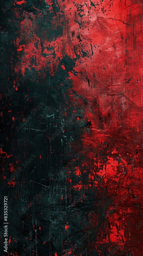 Experience the dynamic energy of a textured abstract grunge background showcasing bold blacks and vibrant reds.
