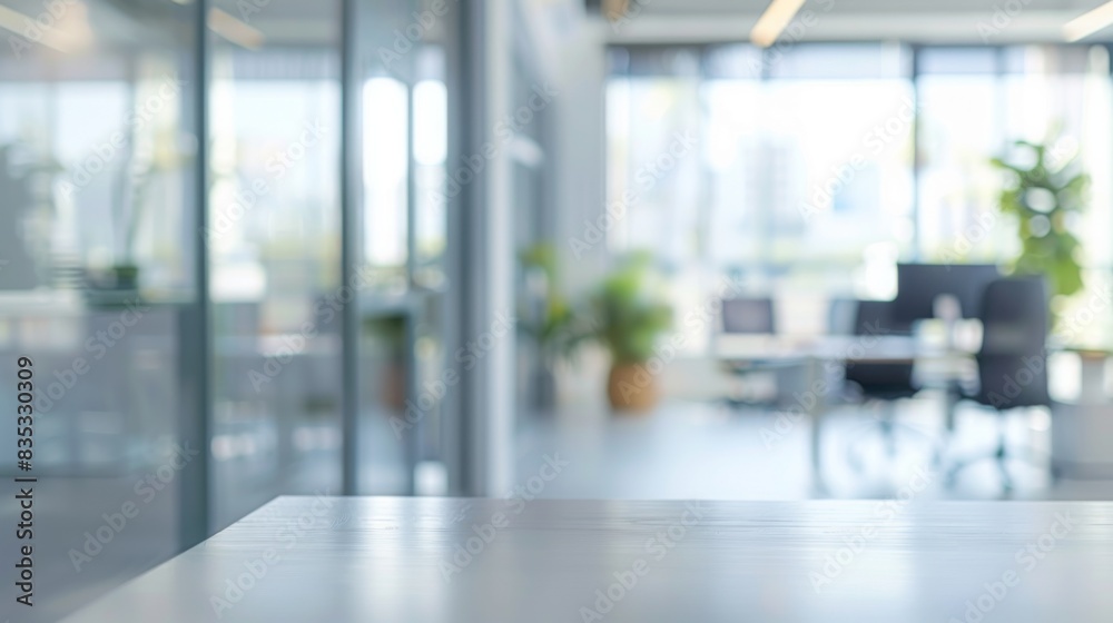 blurred background of a modern office interior in gray tones with panoramic windows blurred background of a modern office interior in gray tones with panoramic windows