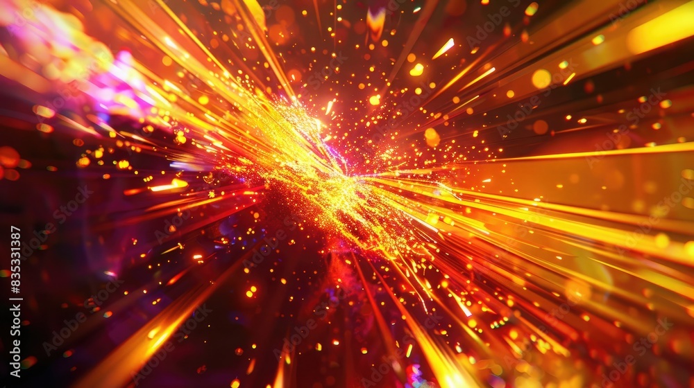 Dynamic amber patterns colliding with neon flashes and a spectrum of colors, creating a scene that pulsates with vivid energy and depth. Dynamic amber patterns colliding with neon flashes and a spectrum of colors, creating a scene that pulsates with vivid energy and depth.