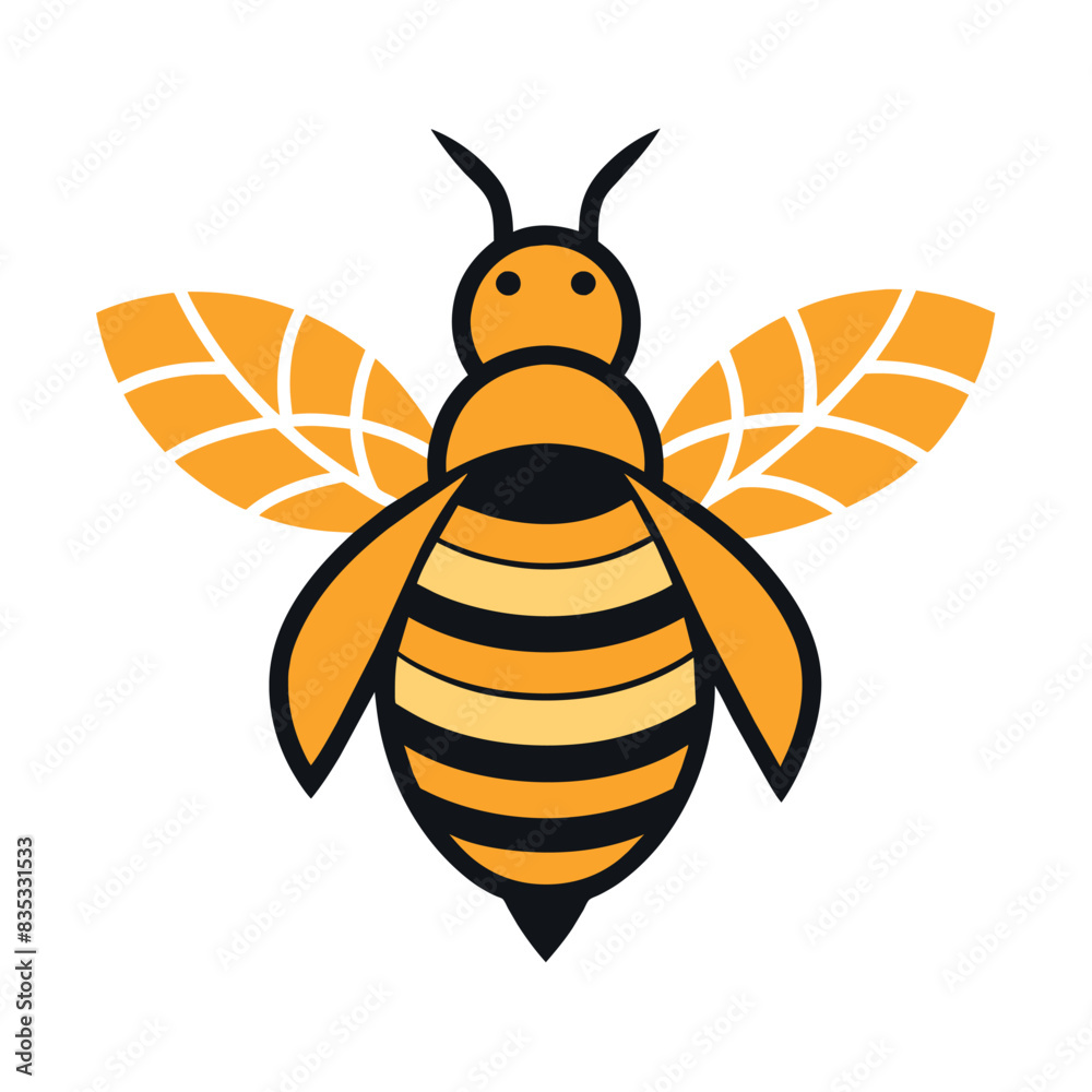 A beautiful honey bee logo concept vector art illustration, a flying honey bee logo illustration A beautiful honey bee logo concept vector art illustration, a flying honey bee logo illustration
