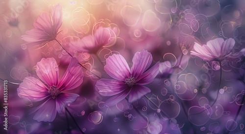 Pink Flowers in the Grass