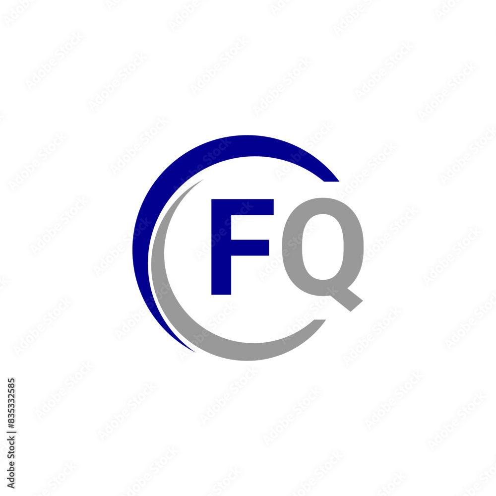 Alphabet letters Initials Monogram logo FQ, INITIAL Letter FQ logo design, template vector.
