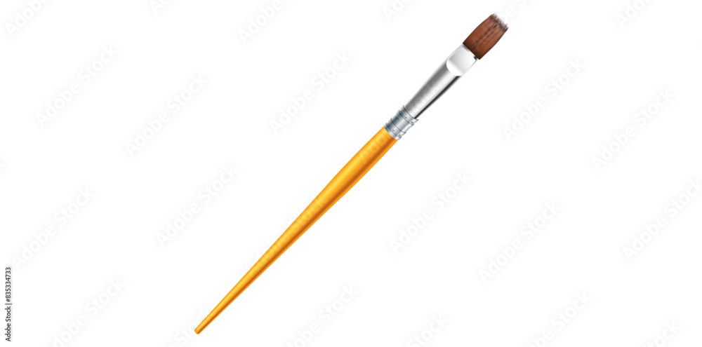 Realistic Paint Brush Isolated On White, Art Brush Vector Illustration. Realistic Paint Brush Isolated On White, Art Brush Vector Illustration.
