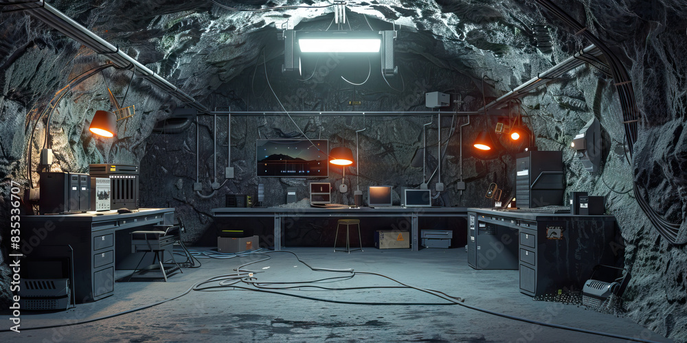 Underground Resistance Hideout: A hidden underground base for a group ...