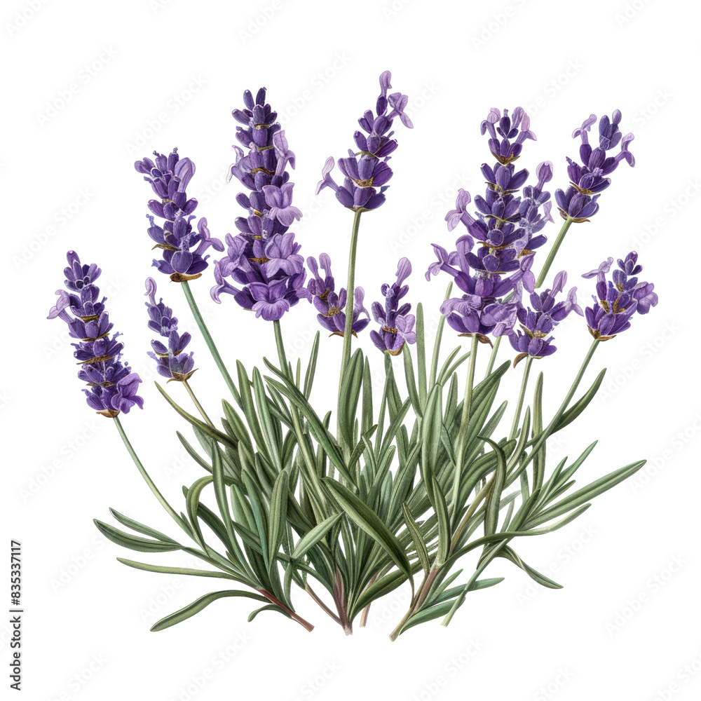 Lavender Blossoms in White Isolation
