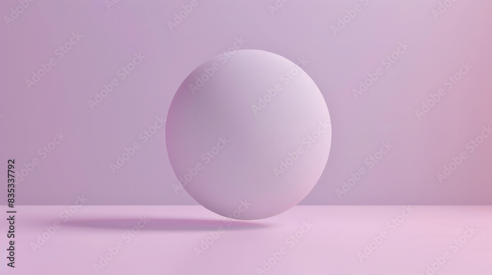 Captivating simplicity: a floating circle immersed in a soft lavender solid colored background.