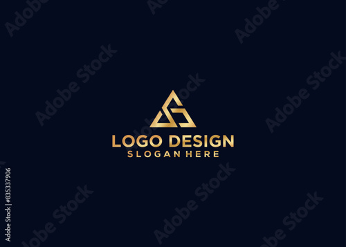 Initial Letter SG Logo triangle vector design template, SG letter logo