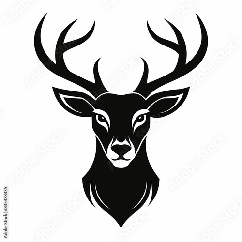 deer silhouette vector art illustration