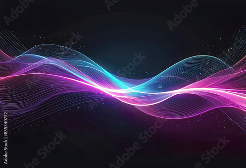 Vector abstract technology, light neon digital lines for artificial intelligence technology concept, digital technology, communication, 5G, science, data transmission and encryption, digital archives,