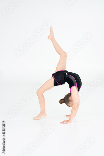 Young Gymnast does a handstand