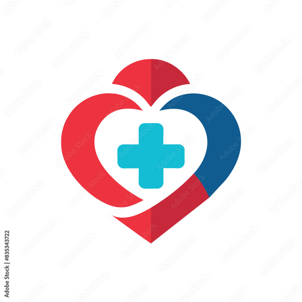 Minimal and simple medical logo concept vector art illustration, a heart shape medical logo Minimal and simple medical logo concept vector art illustration, a heart shape medical logo