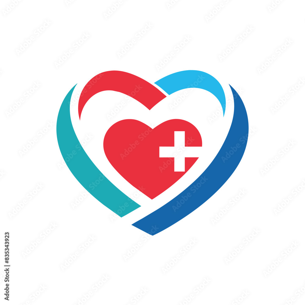 Minimal and simple medical logo concept vector art illustration, a heart shape medical logo Minimal and simple medical logo concept vector art illustration, a heart shape medical logo