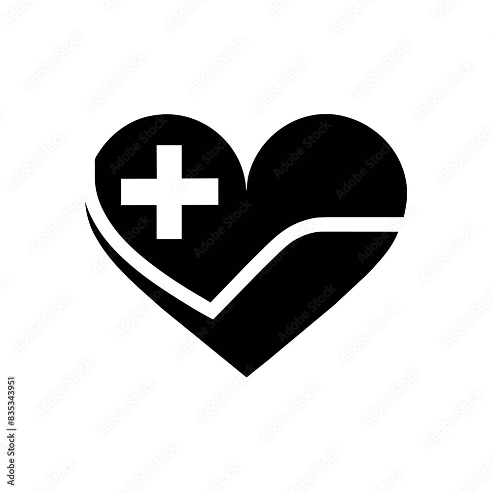 Minimal and simple medical logo concept vector art illustration, a heart shape medical logo Minimal and simple medical logo concept vector art illustration, a heart shape medical logo