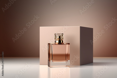 Blank perfume bottle in hard box for branding 3d render