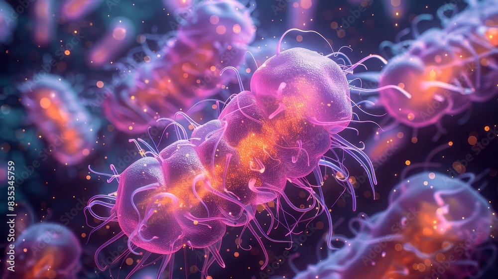 Futuristic Abstract Pixelated Bacteria Shapes in Modern Clean Design Futuristic Abstract Pixelated Bacteria Shapes in Modern Clean Design