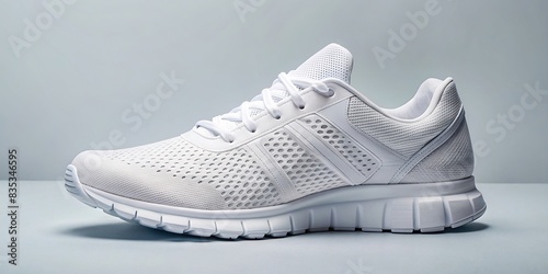 White running sneakers on a background , athletic, shoes, footwear, sporty, exercise, fitness, workout, active, lifestyle, running, sneaker, fashion, trend, gym, pair, isolated, clean photo