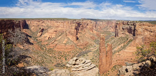 Photos Panorama of Iconic Spider rock - a towering sandstone spire seen from the south