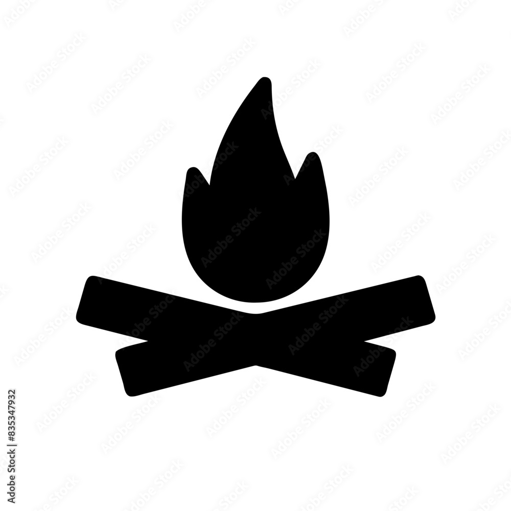 Minimalist Campfire Icon in Vector Format Minimalist Campfire Icon in Vector Format