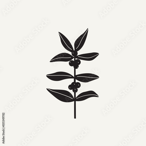 Flat vector coffee plant drawing