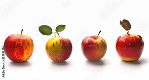 An apple that is just ripe and red is decomposing and wrinkled as it gets old and wrinkled. This is the aging process. photo