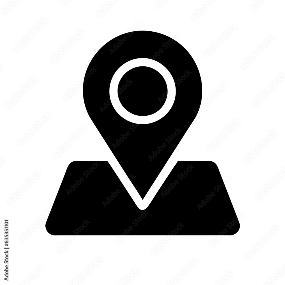 Simple Location Pin on Map Icon Simple Location Pin on Map Icon