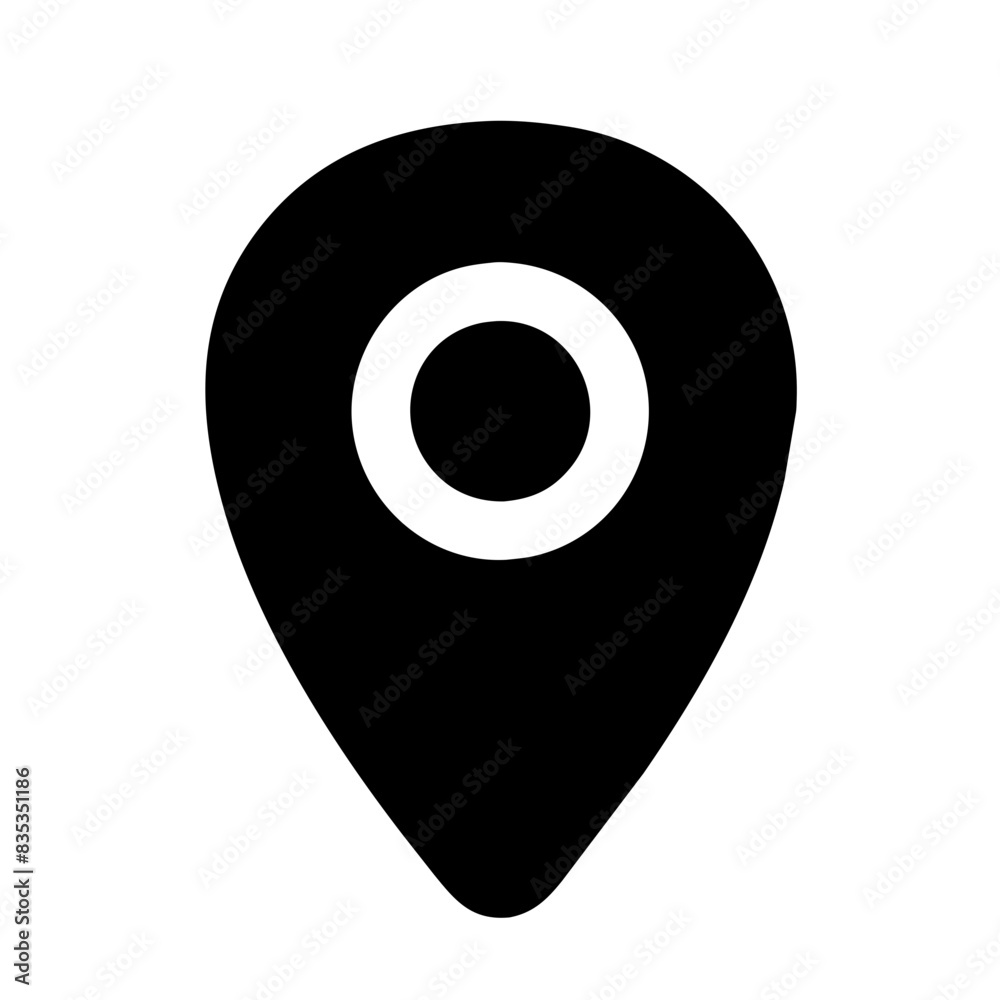 Black Location Pin Icon for Maps and Navigation Black Location Pin Icon for Maps and Navigation