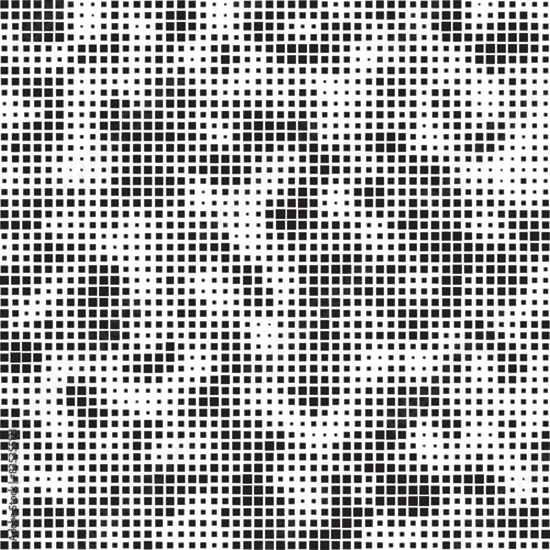 Dispersed background. Disintegration pixel effect illustration. Vector rectangle elements. Disappear transform rectangle texture. Dissolved filled square. Vector graphic.