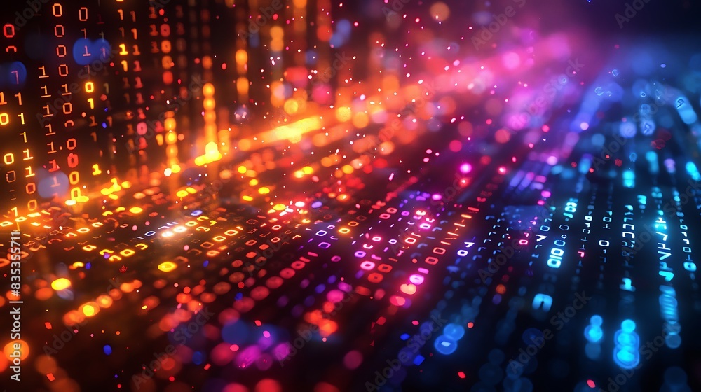 A vibrant illustration of a maze of coded messages and encrypted keys, with glowing rainbow-colored codes, set against a black background filled with mathematical equations and algorithms. A vibrant illustration of a maze of coded messages and encrypted keys, with glowing rainbow-colored codes, set against a black background filled with mathematical equations and algorithms.