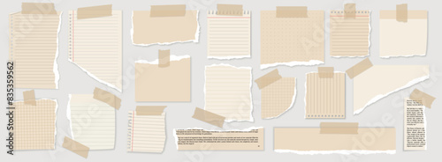 sepia torn pages cream beige with tape
