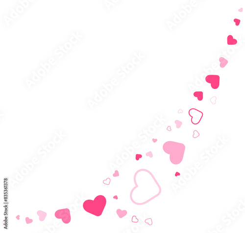 Pink heart particle simple decoration. Vector illustration.	
