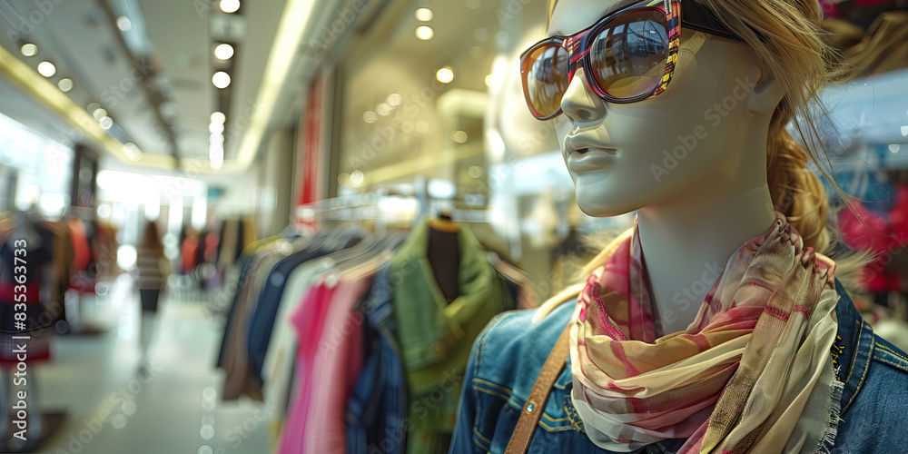 Fashion Forward: A trendy clothing store with mannequins showcasing the latest fashion trends and accessories. Fashion Forward: A trendy clothing store with mannequins showcasing the latest fashion trends and accessories.