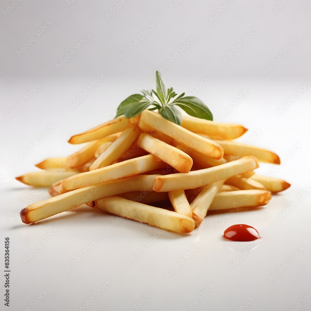 French fries, white background, isolated. French fries, white background, isolated.