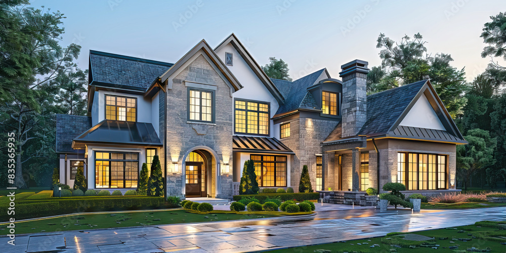 Traditional Modern Home: A home that blends traditional architectural styles with modern amenities like smart home technology, energy-efficient systems, and sustainable materials Traditional Modern Home: A home that blends traditional architectural styles with modern amenities like smart home technology, energy-efficient systems, and sustainable materials