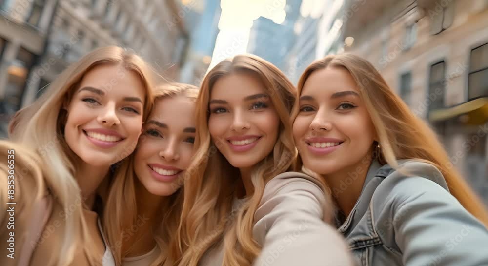 Group of female friends taking a casual selfie in a city. Concept Girls Day Out, Urban Adventures, Friendship Goals, City Chic, Weekend Fun Group of female friends taking a casual selfie in a city. Concept Girls Day Out, Urban Adventures, Friendship Goals, City Chic, Weekend Fun
