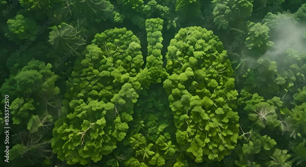 Forest shaped like lungs symbolizes deforestation and global warming ...