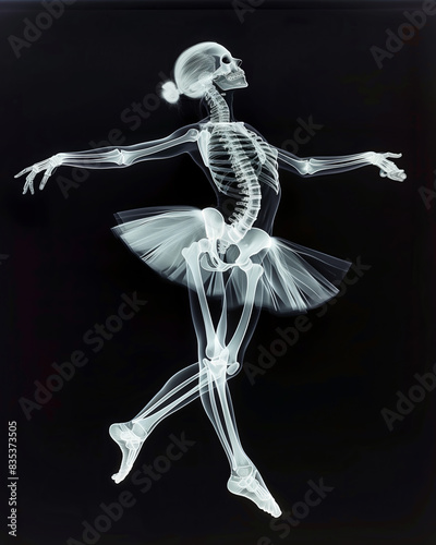 X-ray Image of Ballet Dancer in Graceful Pose