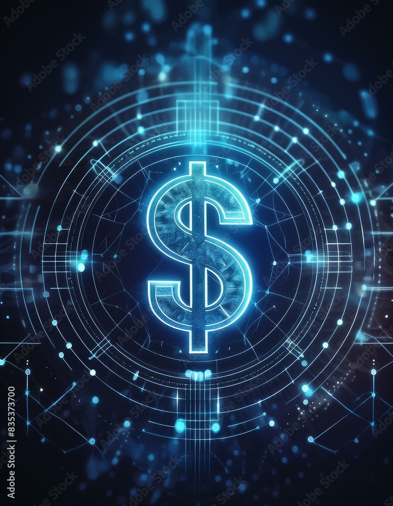 Dollar Sign represented in Blue Neon Light - Digital Dollar Wallpaper or Background - Dollar as Global Currency - Monetary System Dollar Sign represented in Blue Neon Light - Digital Dollar Wallpaper or Background - Dollar as Global Currency - Monetary System