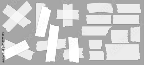 white tape shapes diffrente sizes and tears