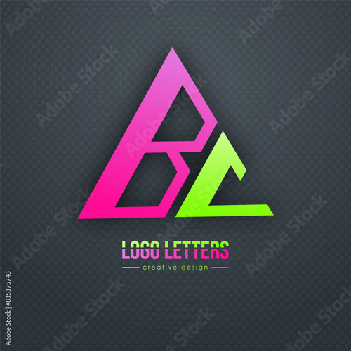 The design of the letters B and C. A logo template for a business card, corporate design, recognizable element of a brand or corporation. The idea of thematic creativity