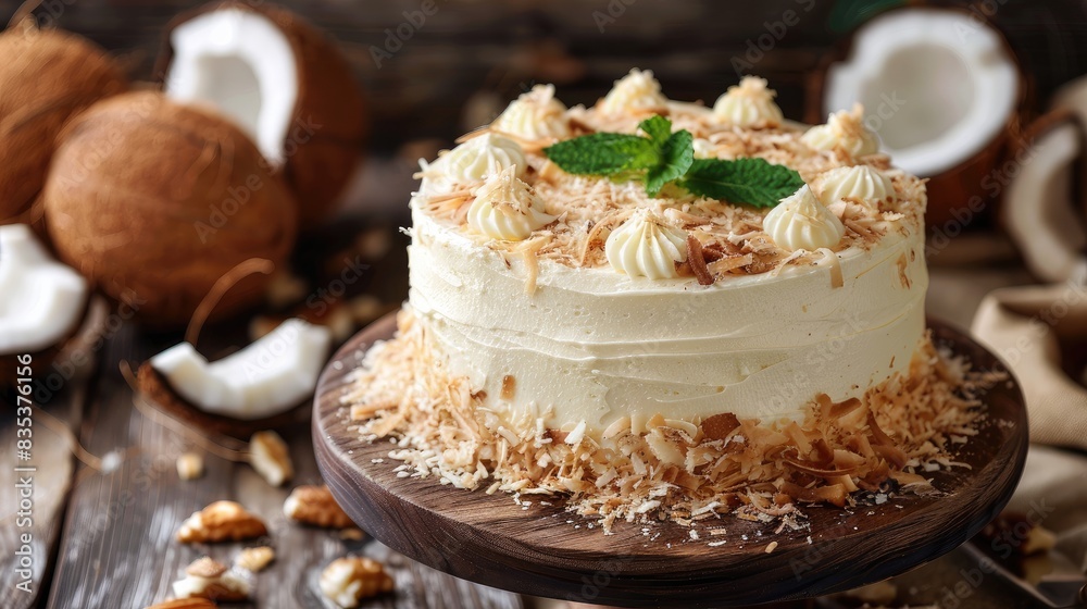 Cake made with coconut Cake made with coconut