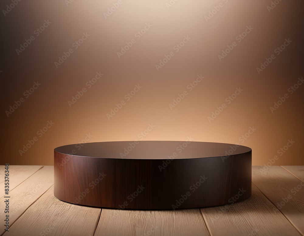 Warm Ambiance: Dark Wooden Podium with Subtle Brown to Beige Gradient
Warm Ambiance: Dark Wooden Podium with Subtle Brown to Beige Gradient