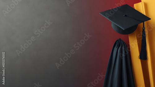 graduation hat and copy space for degree, diploma course university promotion, graduation cap with empty background