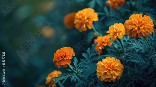 Blossom flowers from marigold tagetes or cocok botol photo